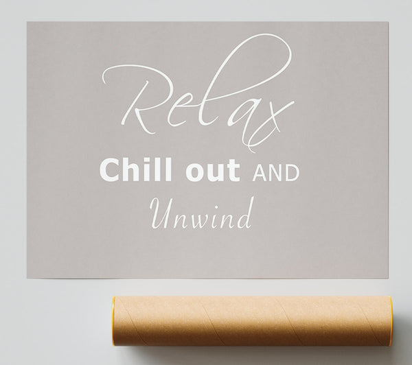 Bathroom Quote Relax Chill Out Beige