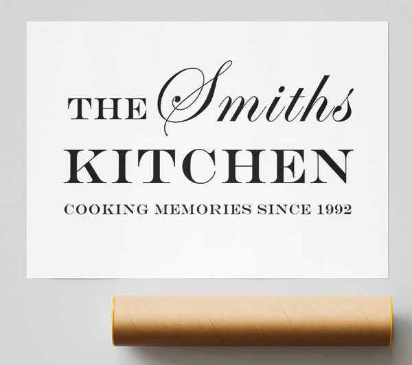 Kitchen Quote Your Family Name And Date Kitchen White