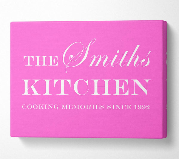 Kitchen Quote Your Family Name And Date Kitchen Vivid Pink