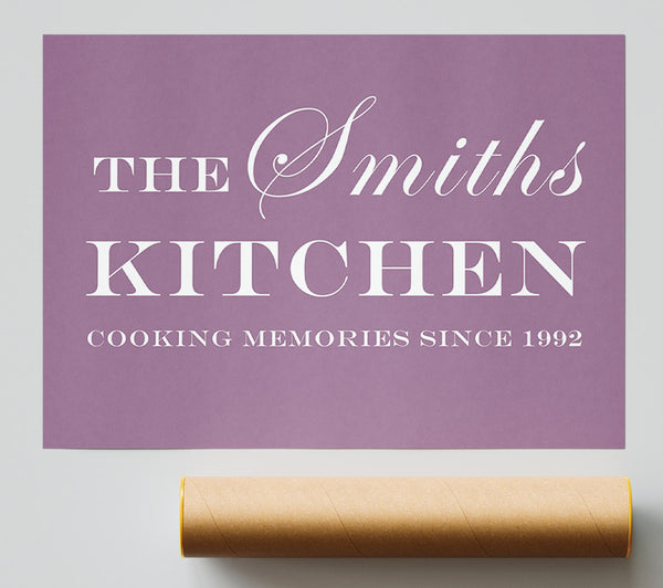 Kitchen Quote Your Family Name And Date Kitchen Dusty Pink