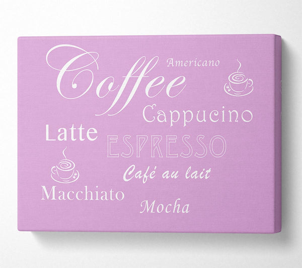 Kitchen Quote Coffee Delight Pink