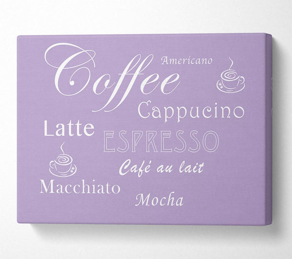 Kitchen Quote Coffee Delight Lilac