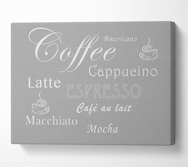 Kitchen Quote Coffee Delight Grey White