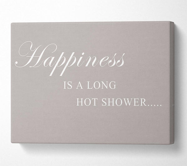 Bathroom Quote Happiness Is A Long Hot Shower Beige