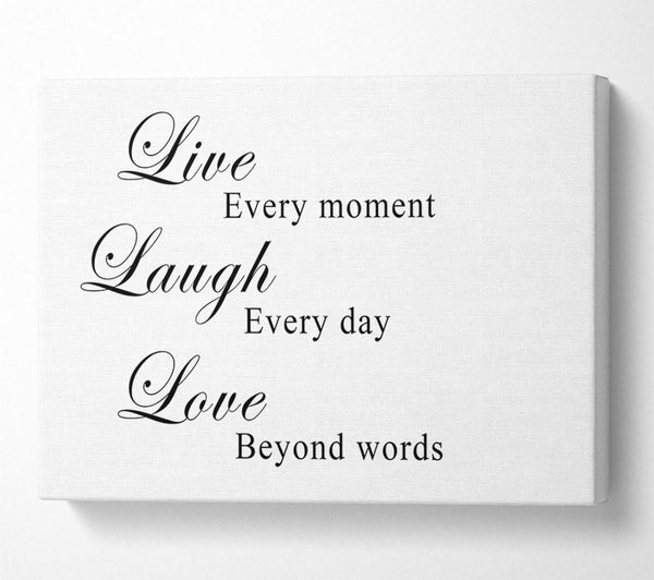 Love Quote Live Laugh Love White