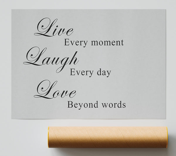 Love Quote Live Laugh Love Grey