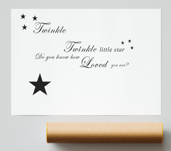 Nursery Quote Twinkle Twinkle Little Star 1 White