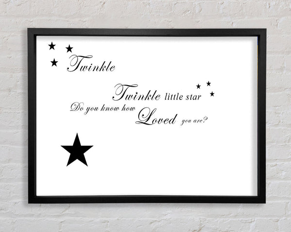 Nursery Quote Twinkle Twinkle Little Star 1 White