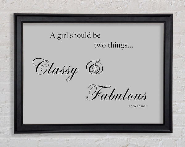 Girls Room Quote Classy n Fabulous Grey