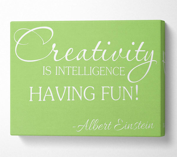 Motivational Quote Albert Einstein Creativity Is Intelligence Lime Green