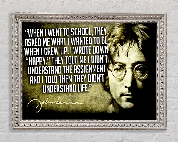 Motivational Quote Music Quote John Lennon Happy