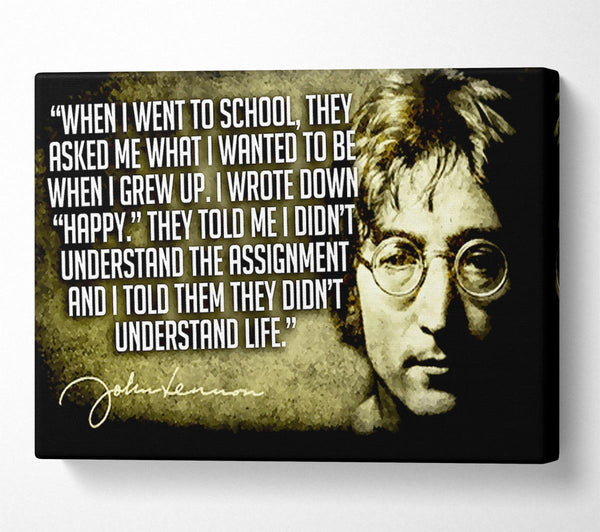 Motivational Quote Music Quote John Lennon Happy