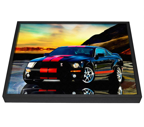 A picture of a Shelby Mustang Red Stripes framed canvas print sold by Wallart-Direct.co.uk