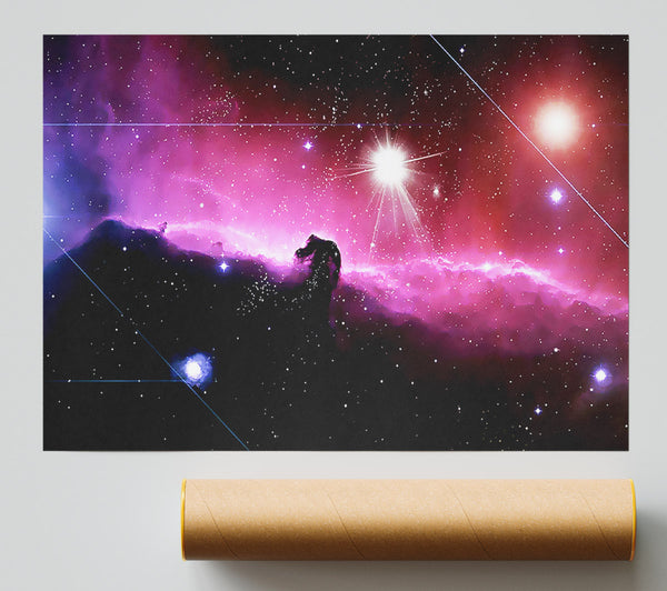 Horsehead Nebula With Shooting Stars