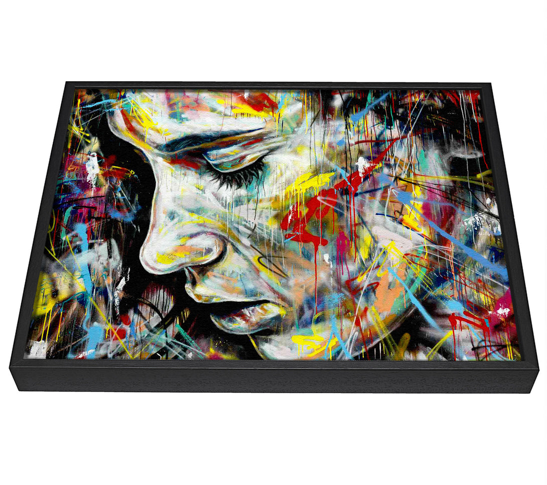 A picture of a Colourful Woman framed canvas print sold by Wallart-Direct.co.uk