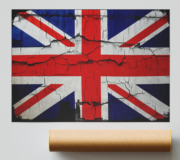 United Kingdom Flag Cracked