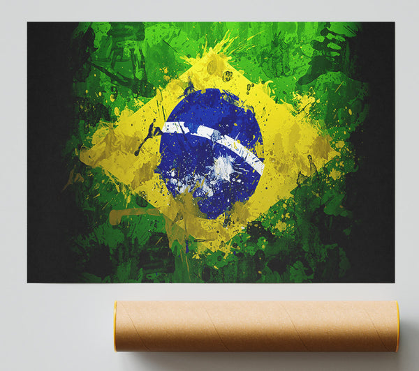 Brazilian Flag Grunge