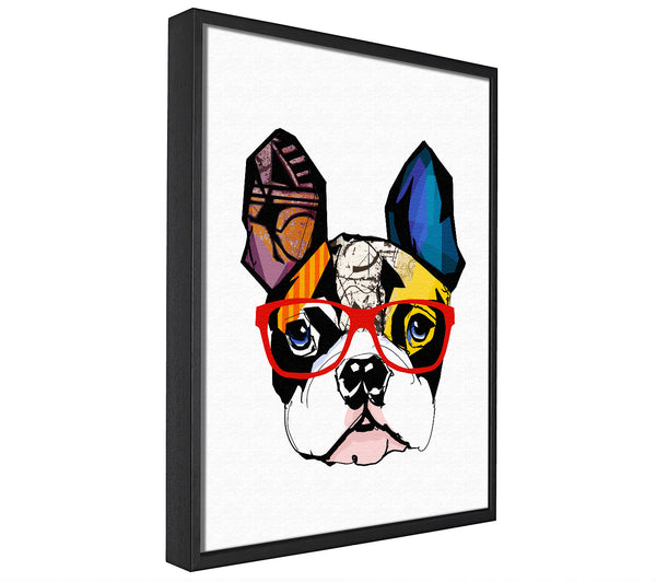 A picture of a Popart French Bulldog Pooch framed canvas print sold by Wallart-Direct.co.uk