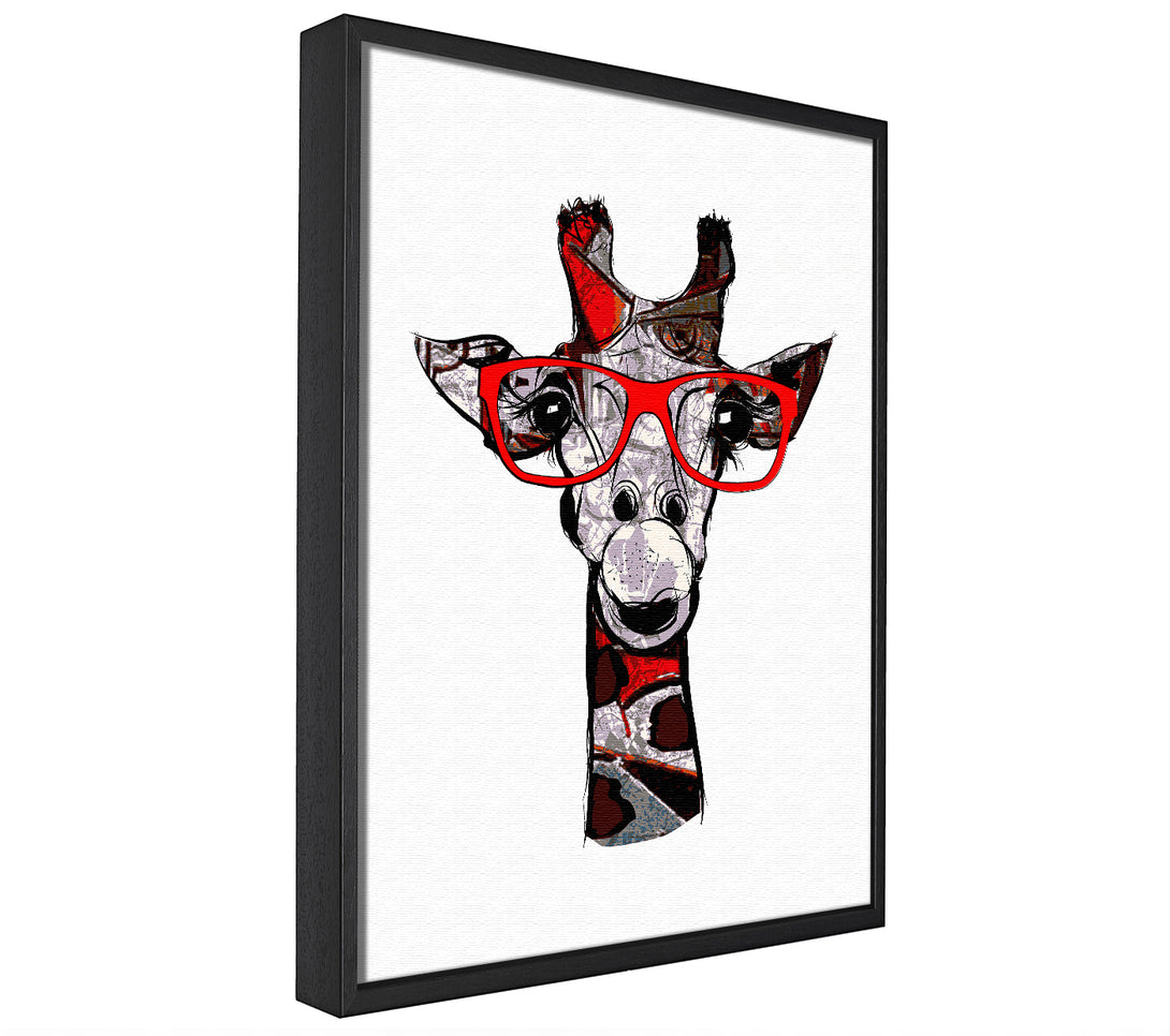 A picture of a Funky Giraffe 2 framed canvas print sold by Wallart-Direct.co.uk