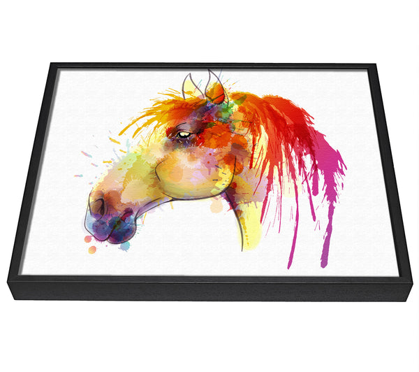 A picture of a Beautiful Rainbow Horse framed canvas print sold by Wallart-Direct.co.uk