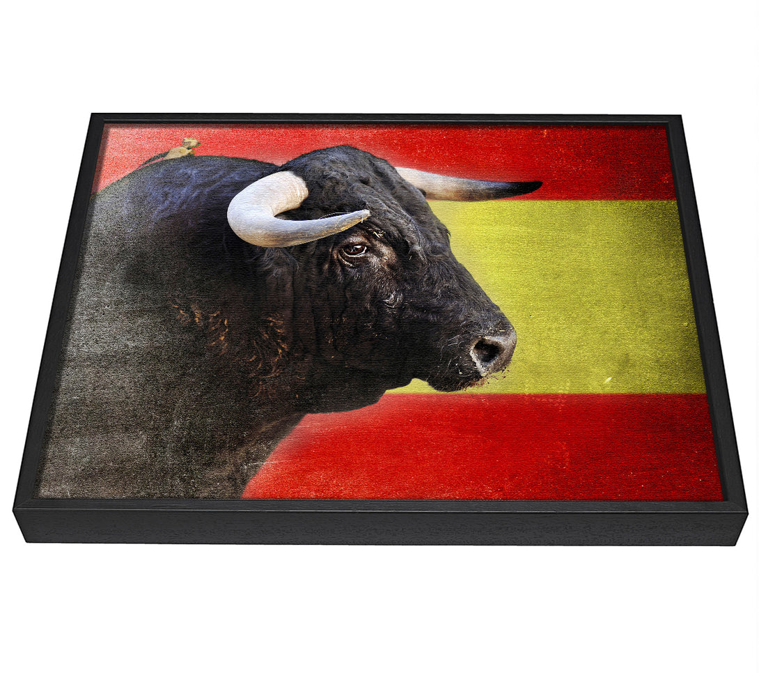 A picture of a Spanish Bull framed canvas print sold by Wallart-Direct.co.uk