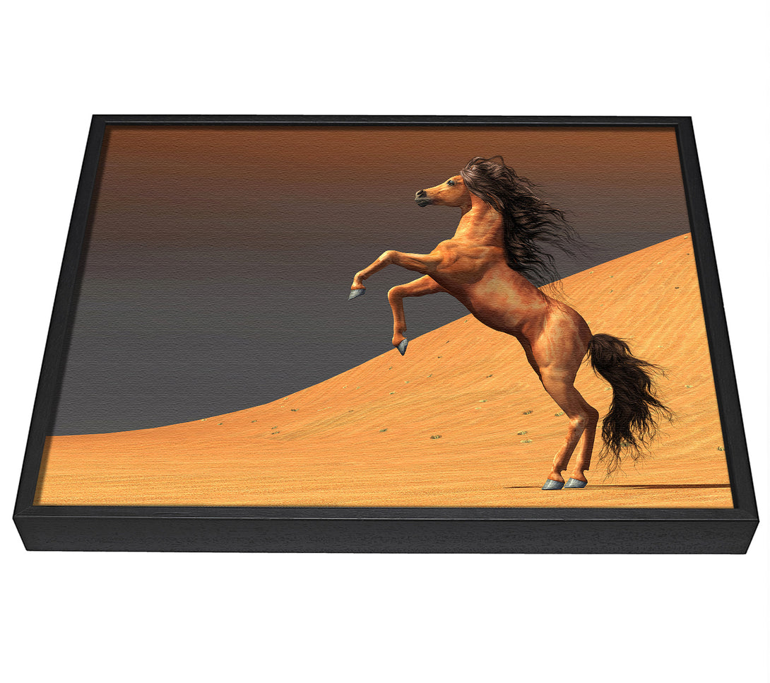 A picture of a Stunning Horse Desert framed canvas print sold by Wallart-Direct.co.uk