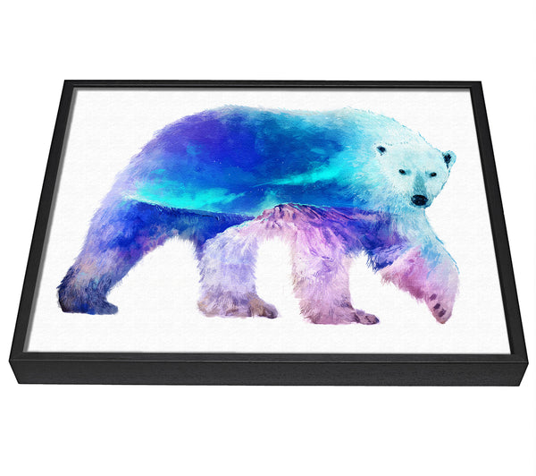 A picture of a Polar Bear Glory framed canvas print sold by Wallart-Direct.co.uk