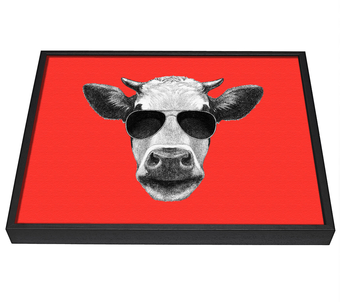 A picture of a Mafia Cow framed canvas print sold by Wallart-Direct.co.uk