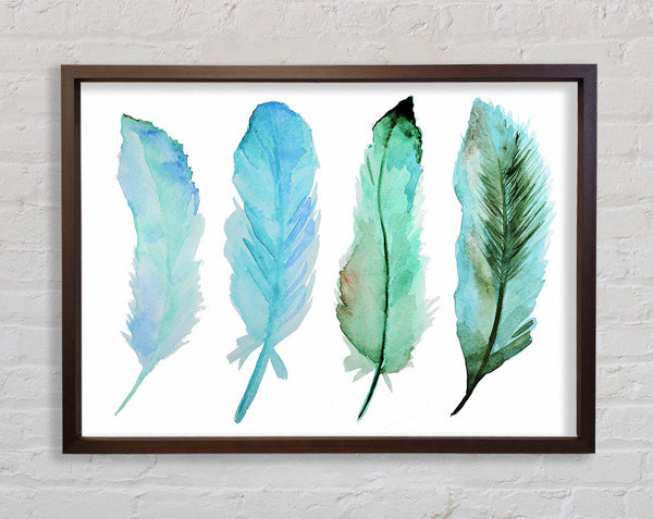 Green Blue Indian Feathers