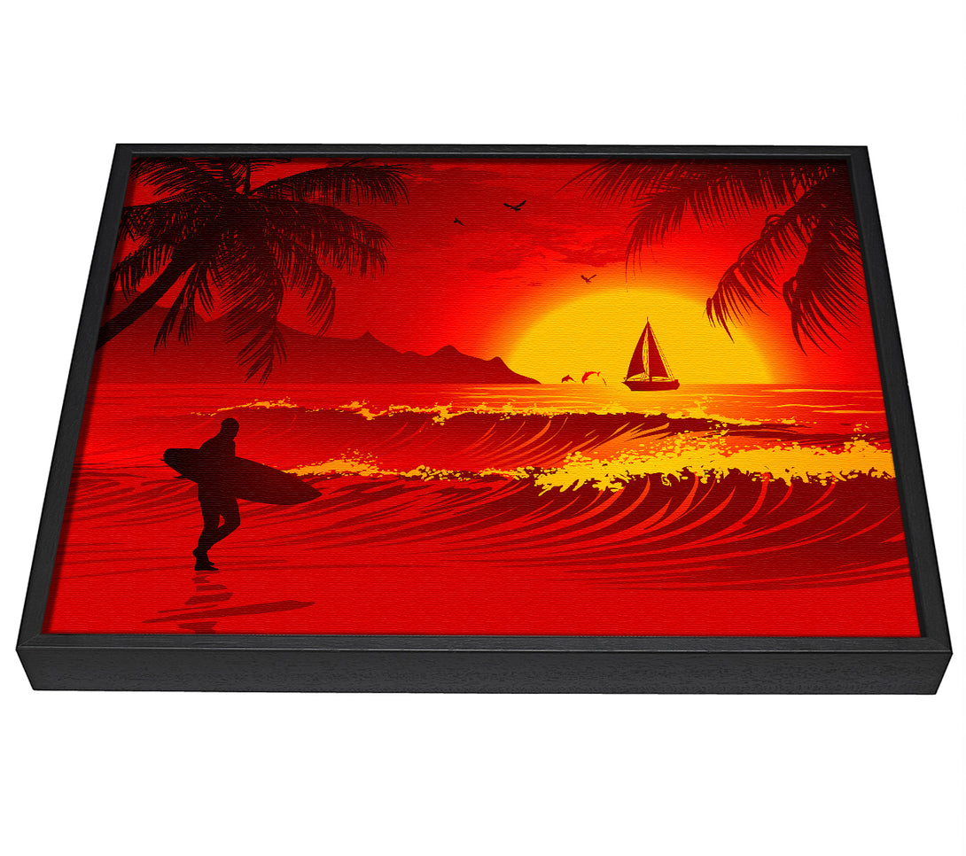 A picture of a Surfers Dream framed canvas print sold by Wallart-Direct.co.uk