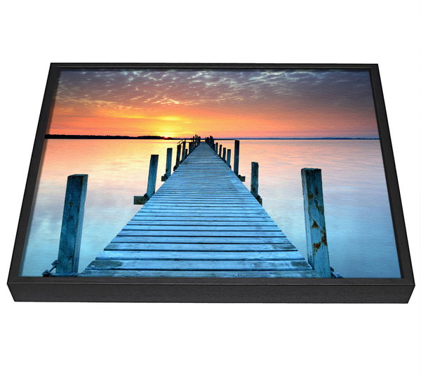 A picture of a Peaceful Boardwalk Skies framed canvas print sold by Wallart-Direct.co.uk