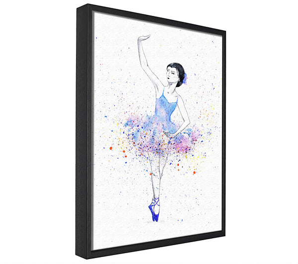 A picture of a Blue Pink Ballerina 5 framed canvas print sold by Wallart-Direct.co.uk