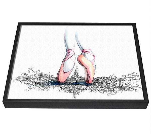 A picture of a Ballerina Shoes 3 framed canvas print sold by Wallart-Direct.co.uk