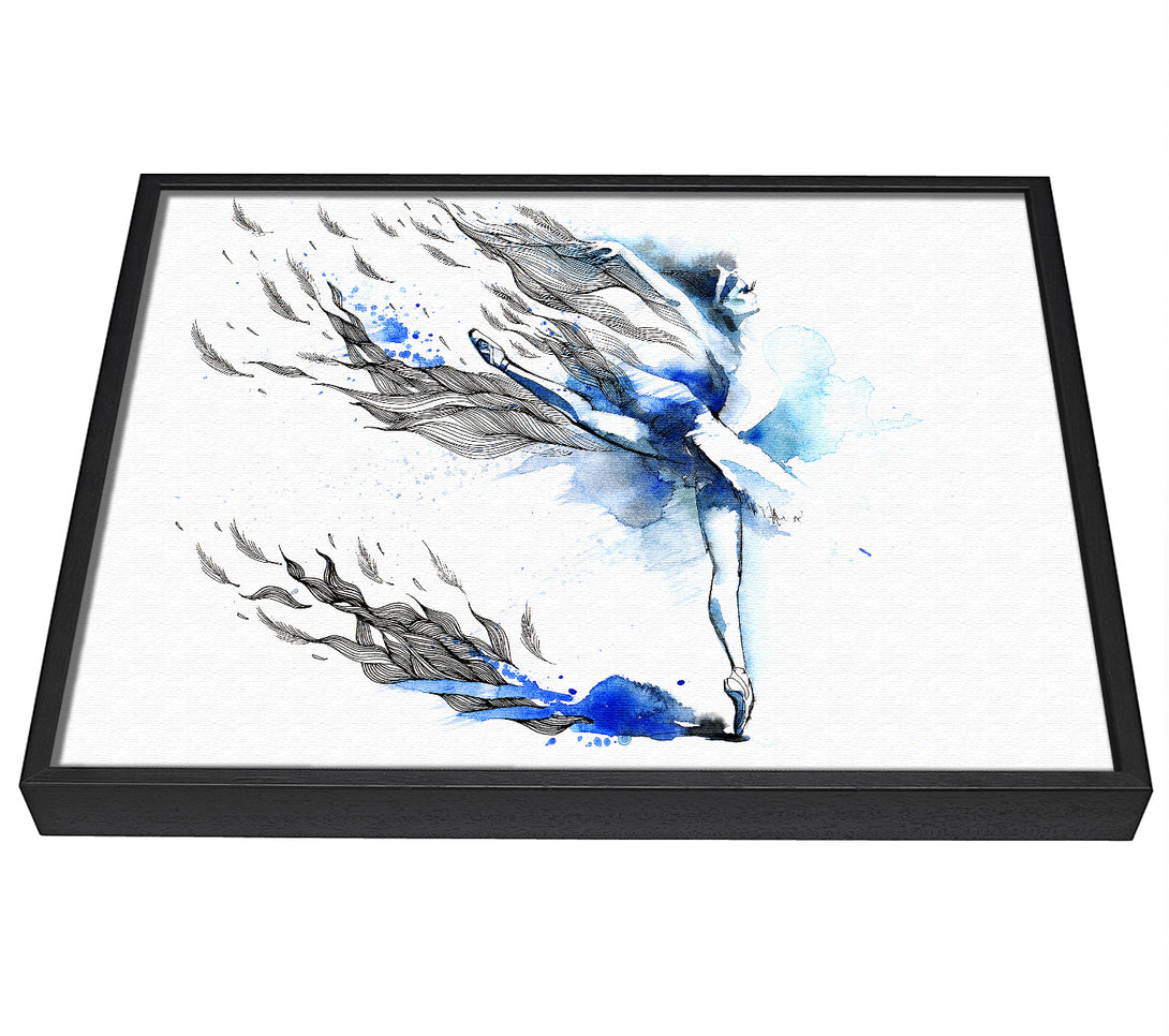 A picture of a Blue Ballerina 12 framed canvas print sold by Wallart-Direct.co.uk