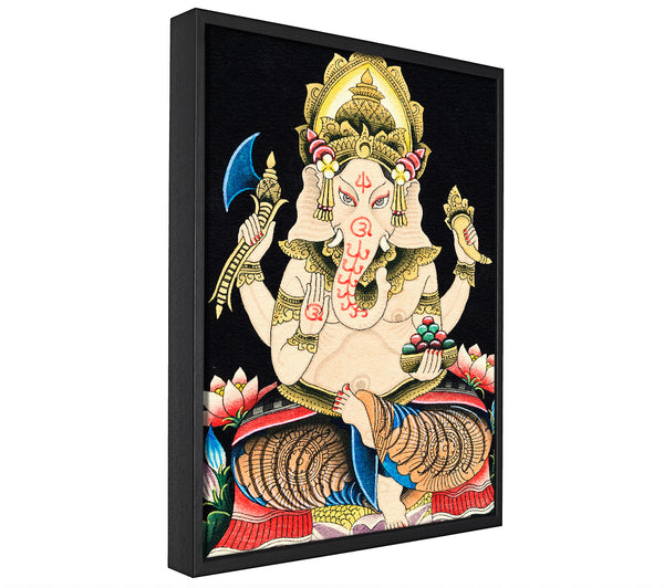 A picture of a Hindu God Ganesha 2 framed canvas print sold by Wallart-Direct.co.uk