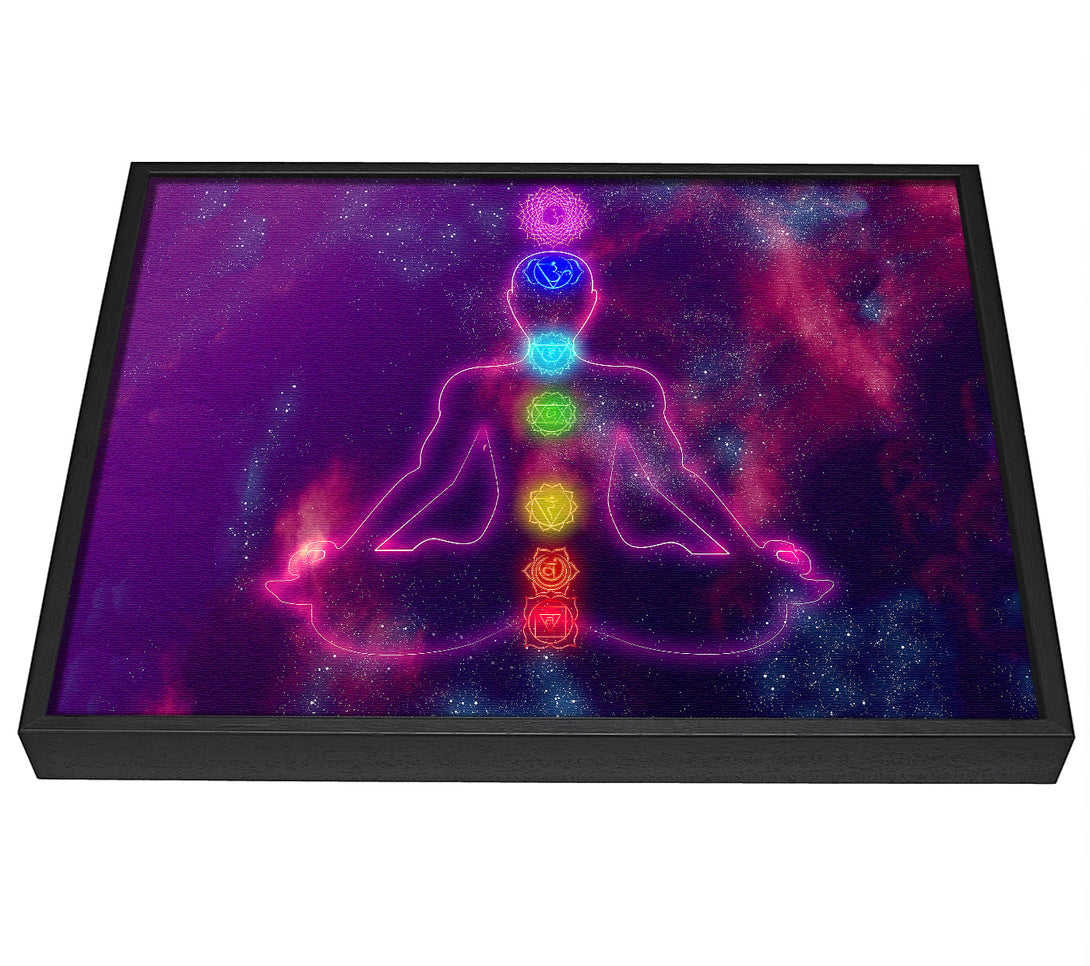 A picture of a Chakra Meditation Colours 3 framed canvas print sold by Wallart-Direct.co.uk