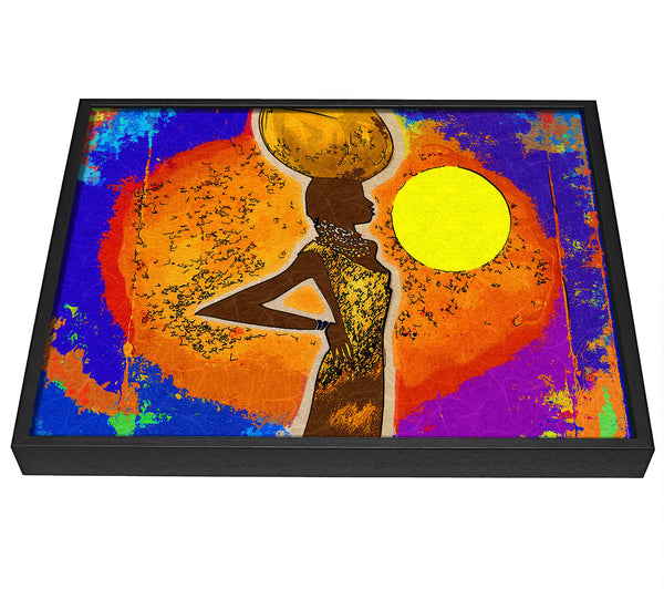 A picture of a African Tribal Art 5 framed canvas print sold by Wallart-Direct.co.uk