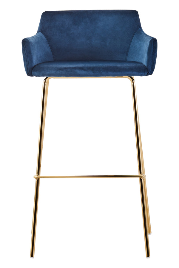 Tamzin Blue Velvet Low Back Bar Chair