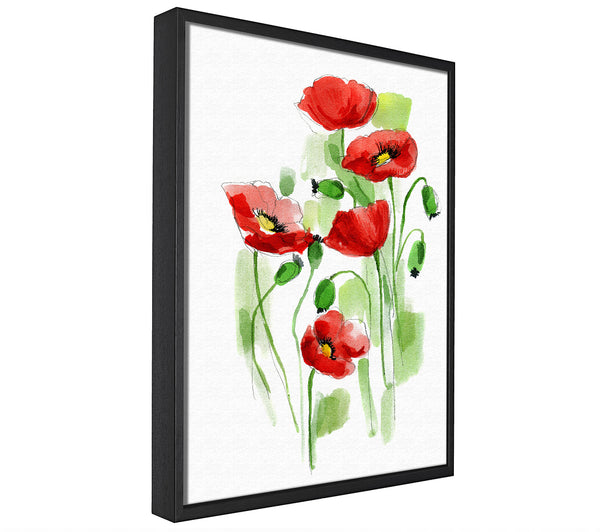 A picture of a Poppies In Bloom framed canvas print sold by Wallart-Direct.co.uk