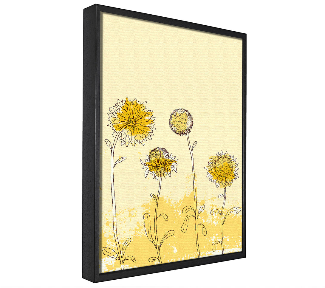 A picture of a Sunflower Meadow framed canvas print sold by Wallart-Direct.co.uk