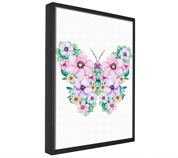 A picture of a Butterfly Petals framed canvas print sold by Wallart-Direct.co.uk