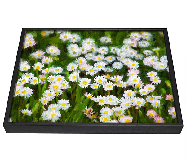 A picture of a White Daisy Heaven framed canvas print sold by Wallart-Direct.co.uk