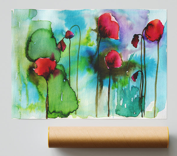 Watercolour Poppies