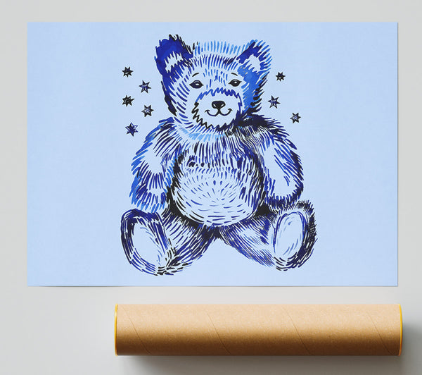 Blue Teddy Bear Stars