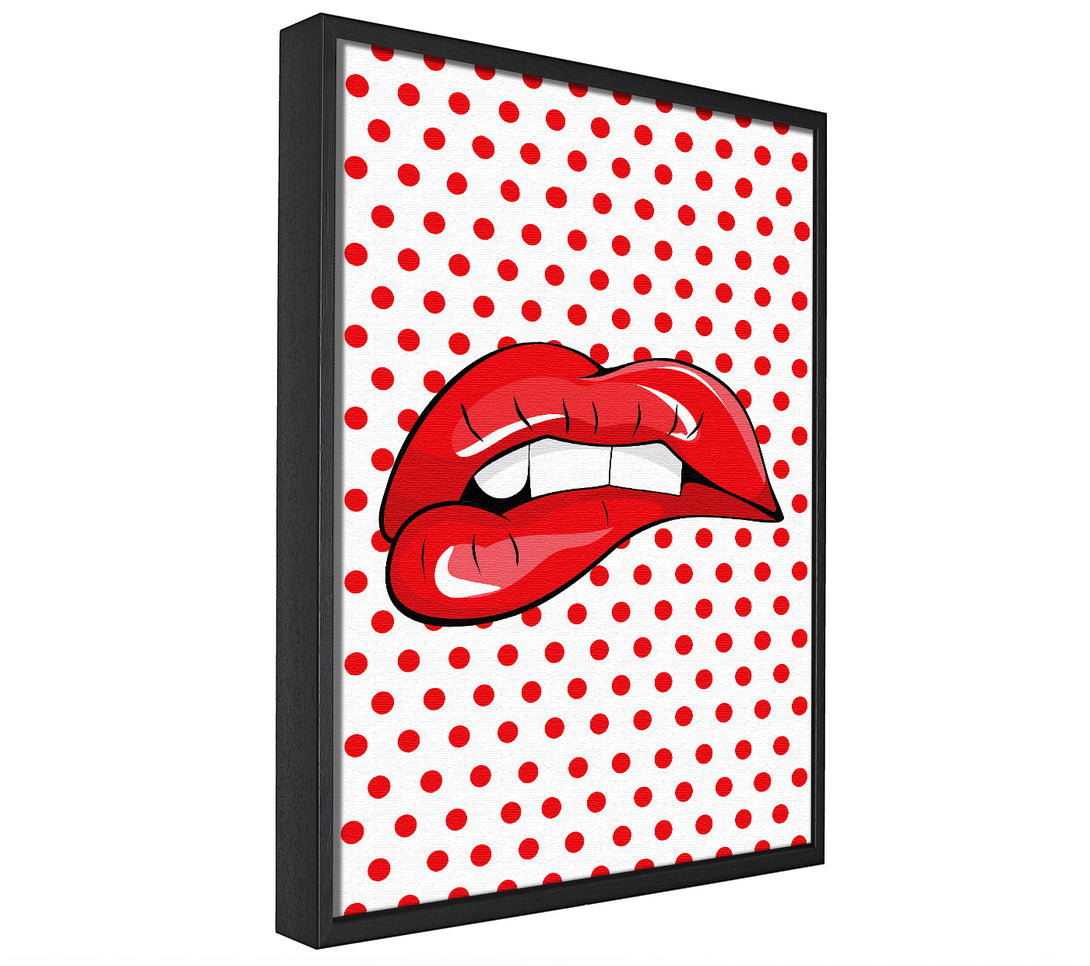 A picture of a Red Lips 1 framed canvas print sold by Wallart-Direct.co.uk