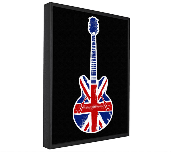 A picture of a Guitar British Flag framed canvas print sold by Wallart-Direct.co.uk