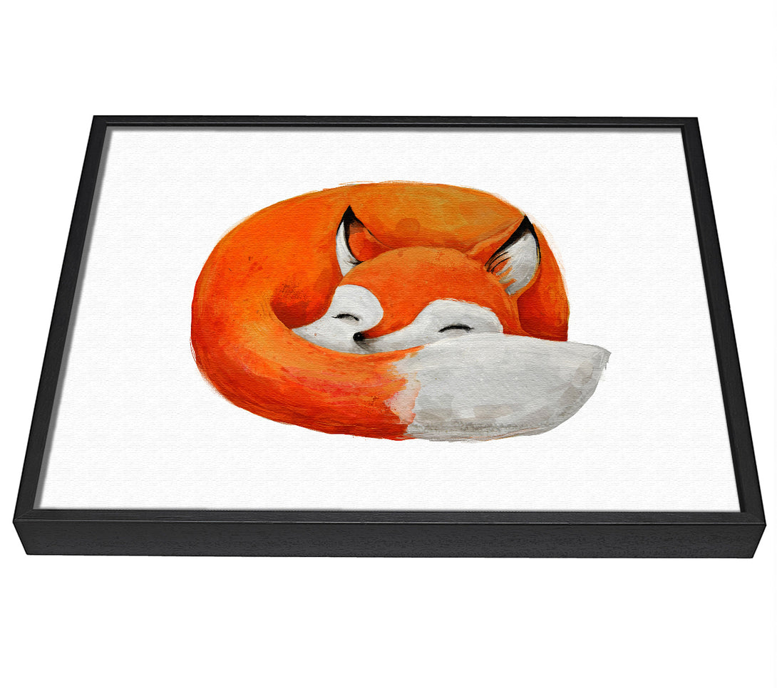 A picture of a Sleeping Fox 1 framed canvas print sold by Wallart-Direct.co.uk