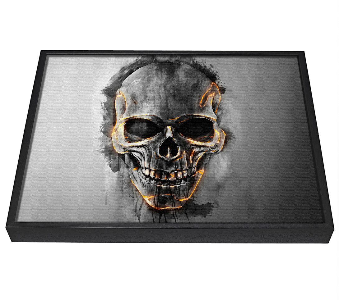 A picture of a Fire Skull 1 framed canvas print sold by Wallart-Direct.co.uk