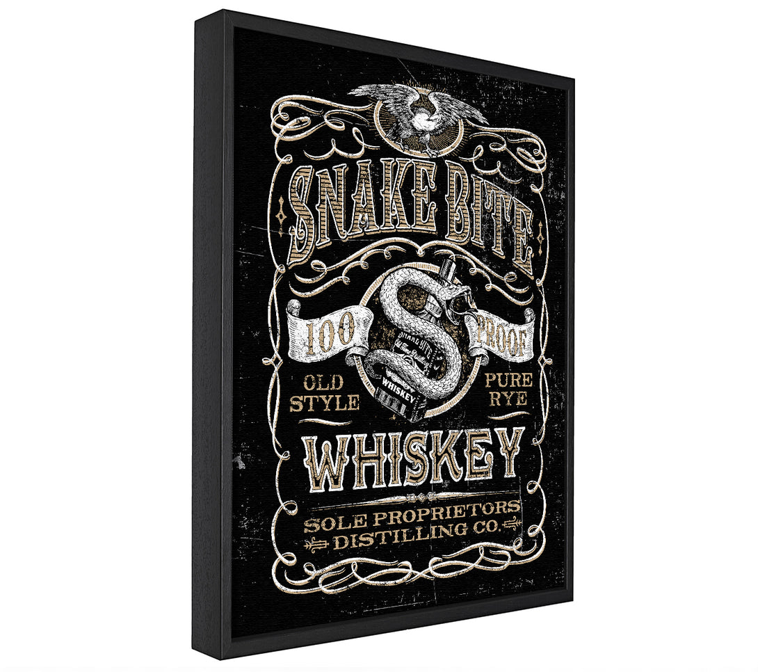 A picture of a Snake Bite Whiskey framed canvas print sold by Wallart-Direct.co.uk