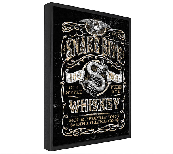 A picture of a Snake Bite Whiskey framed canvas print sold by Wallart-Direct.co.uk